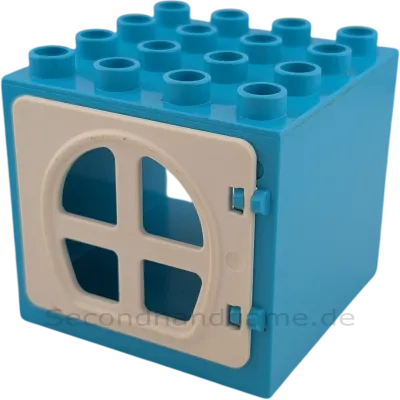 Lego Duplo Fenster 4x4 Fenster Hellblau Weiß mit Rundbogen