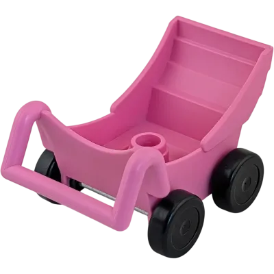 Lego Duplo 2147 Kinderwagen Pink Schwarze Räder