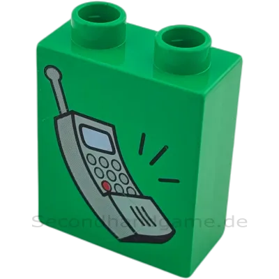 Lego Duplo 4066 Stein 1x2x2 Mittelgrün Handy Mobiltelefon