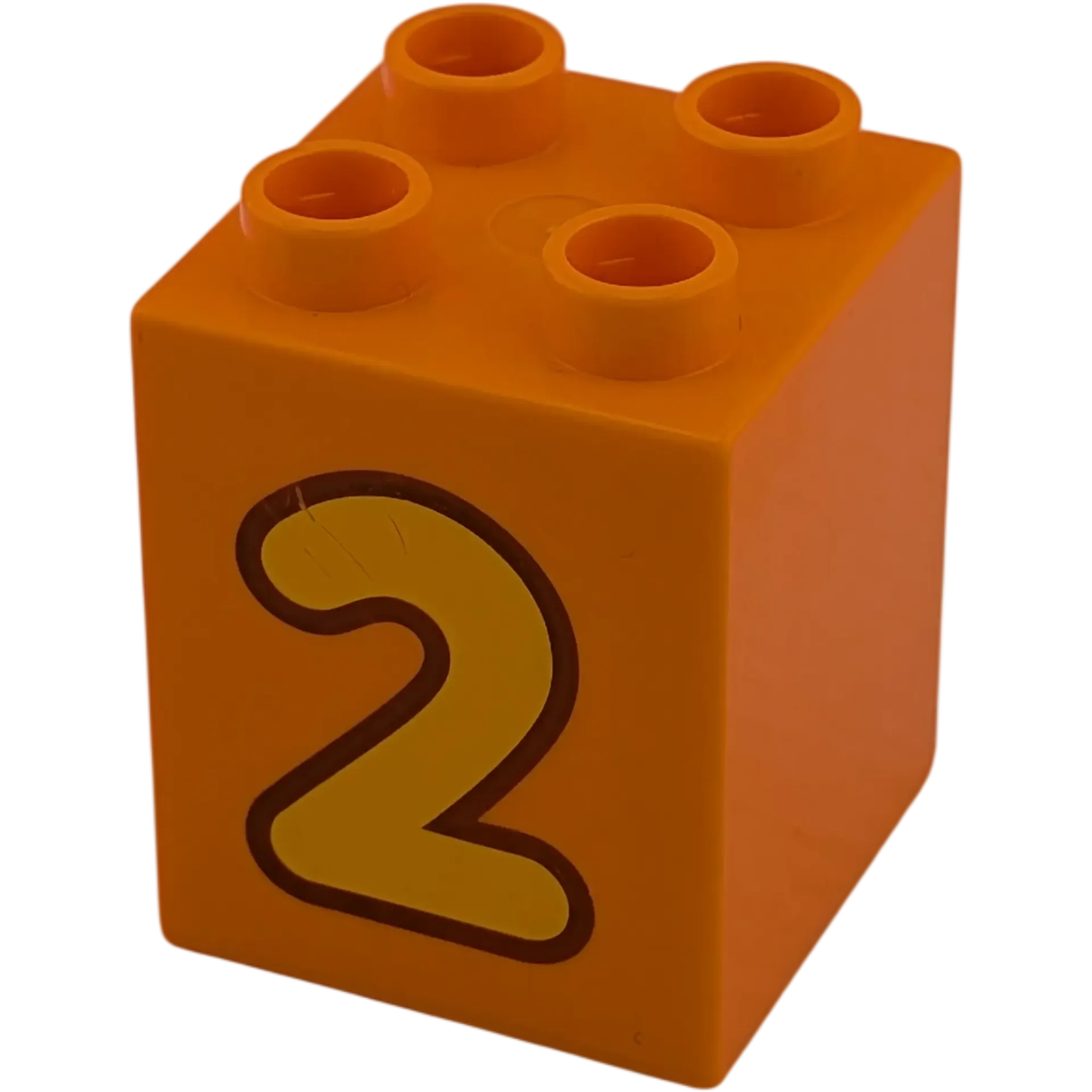 Lego Duplo 2x2x2 Doppelstein Orange Zahl Zwei Gelb