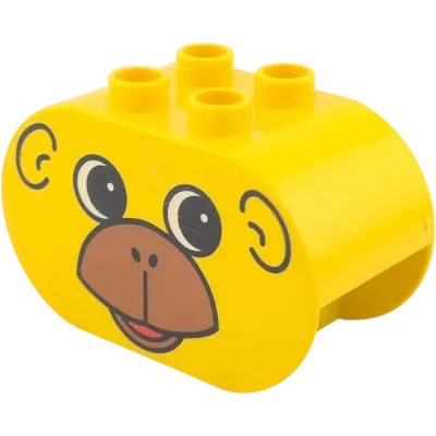 Lego Duplo Stein 2x4x2 Gelb abgerundet Affe Gesicht 6448