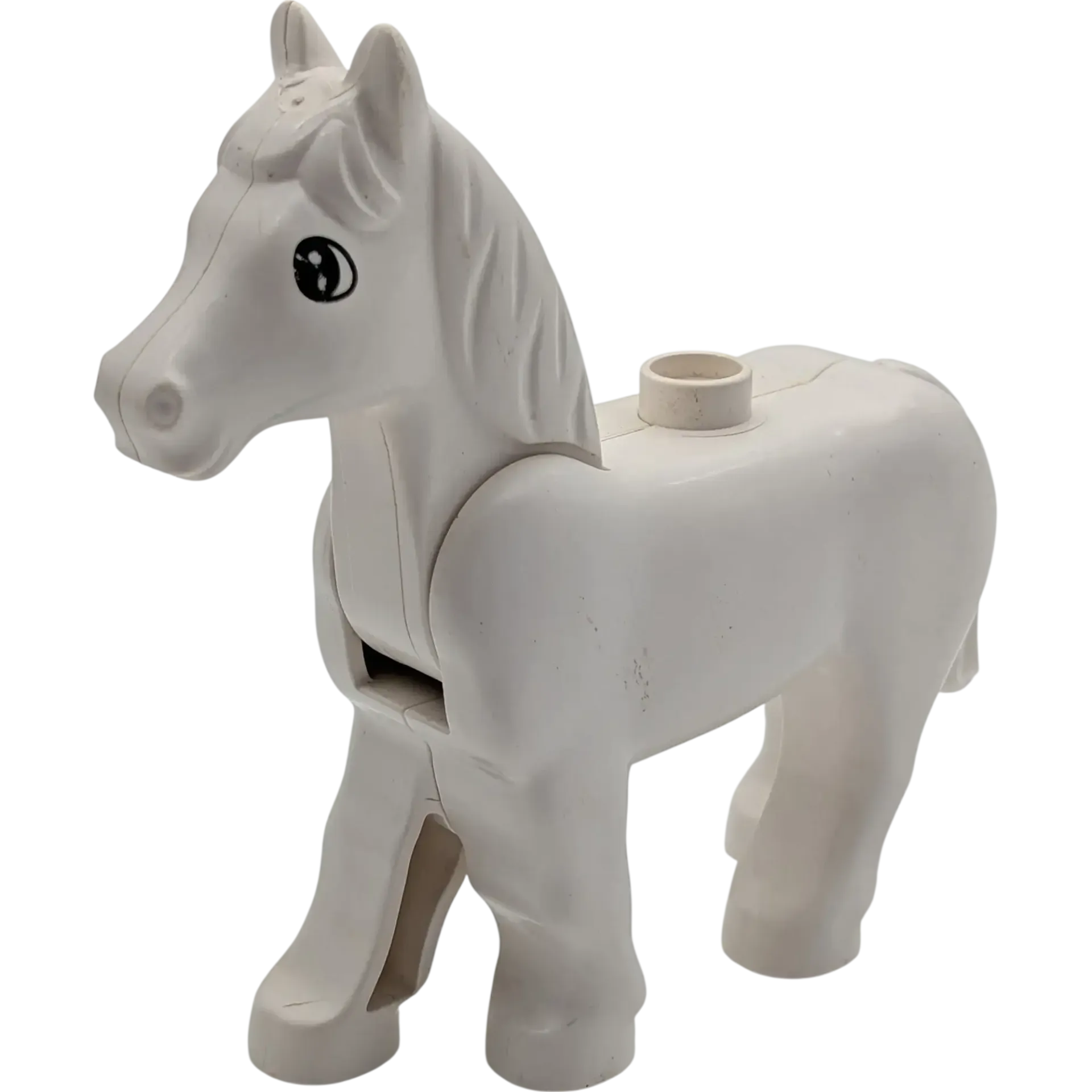 Lego Duplo Pferd weiß mit beweglichem Kopf
