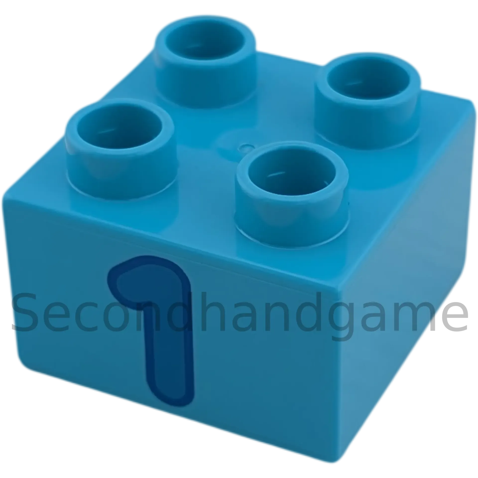 Lego Duplo 2x2 Stein Azur Zahl Eins Blau 3437