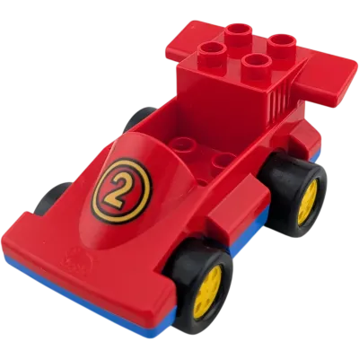 Lego Duplo Auto Rennauto Rennwagen Rot Zahl 2 