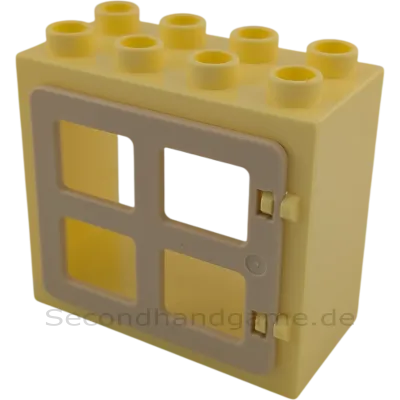Lego Duplo 61649 Fensterrahmen Hellgelb mit 4 beigen Fenstern