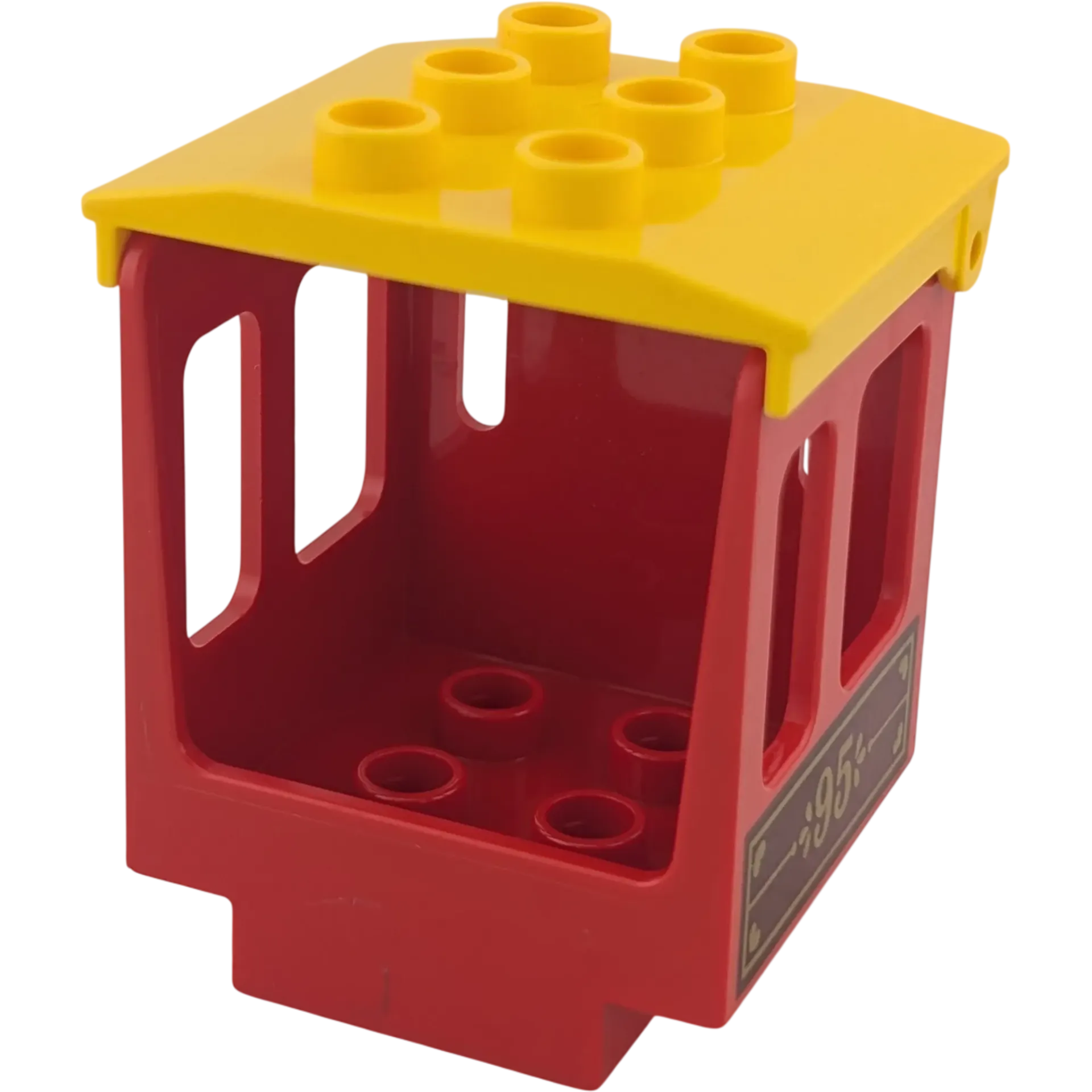Lego Duplo 92453 Aufsatz Rot mit Klappdach Gelb Kabine Führerhaus mit Zahl 95