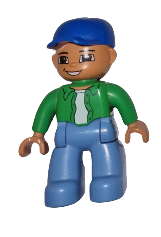 Lego Duplo Figur Mann 47394 Teenager mit grünem Hemd hellblaue Hose