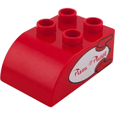 Lego Duplo 2x3 Dachstein 2302 Rot mit Pizza Planet Rot