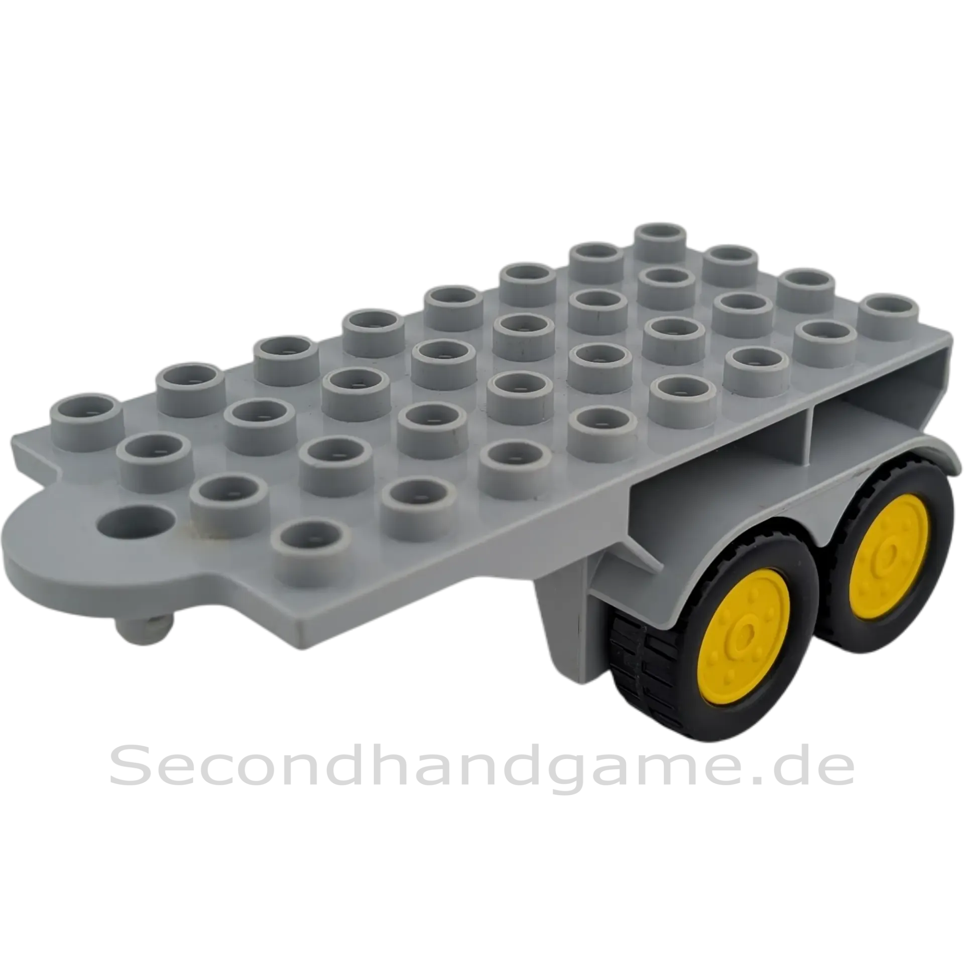 Lego Duplo 18523 Anhänger Grau mit Schwarz gelben Rädern