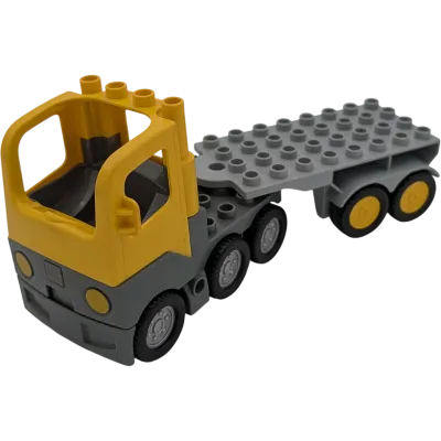 Lego Duplo Lastwagen Gelb Führerhaus kippbar mit langem Anhänger