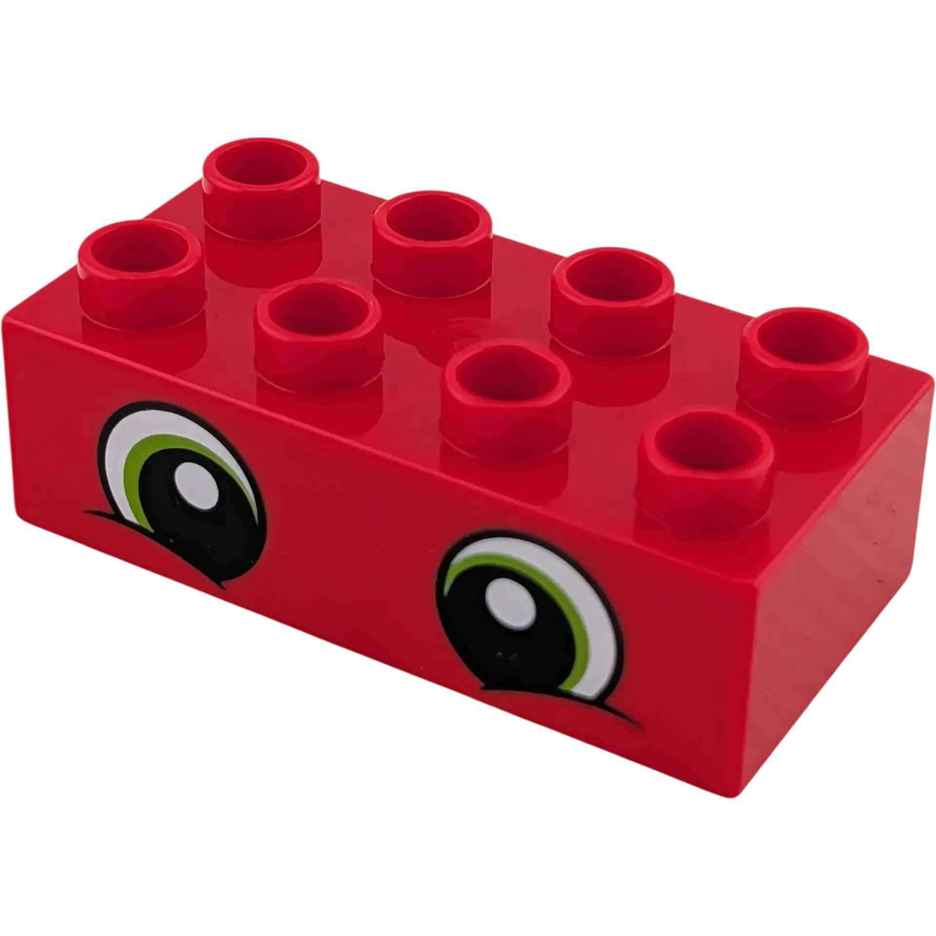Lego Duplo 2x4 Stein 3011 Rot bedruckt mit zwei Augen