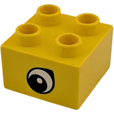 Lego Duplo 2x2 Stein Gelb schielendes Auge 3437 spitz zu laufend