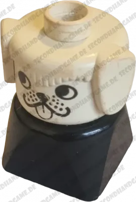 Lego Duplo ältere Figur Hund Weiß Schwarz