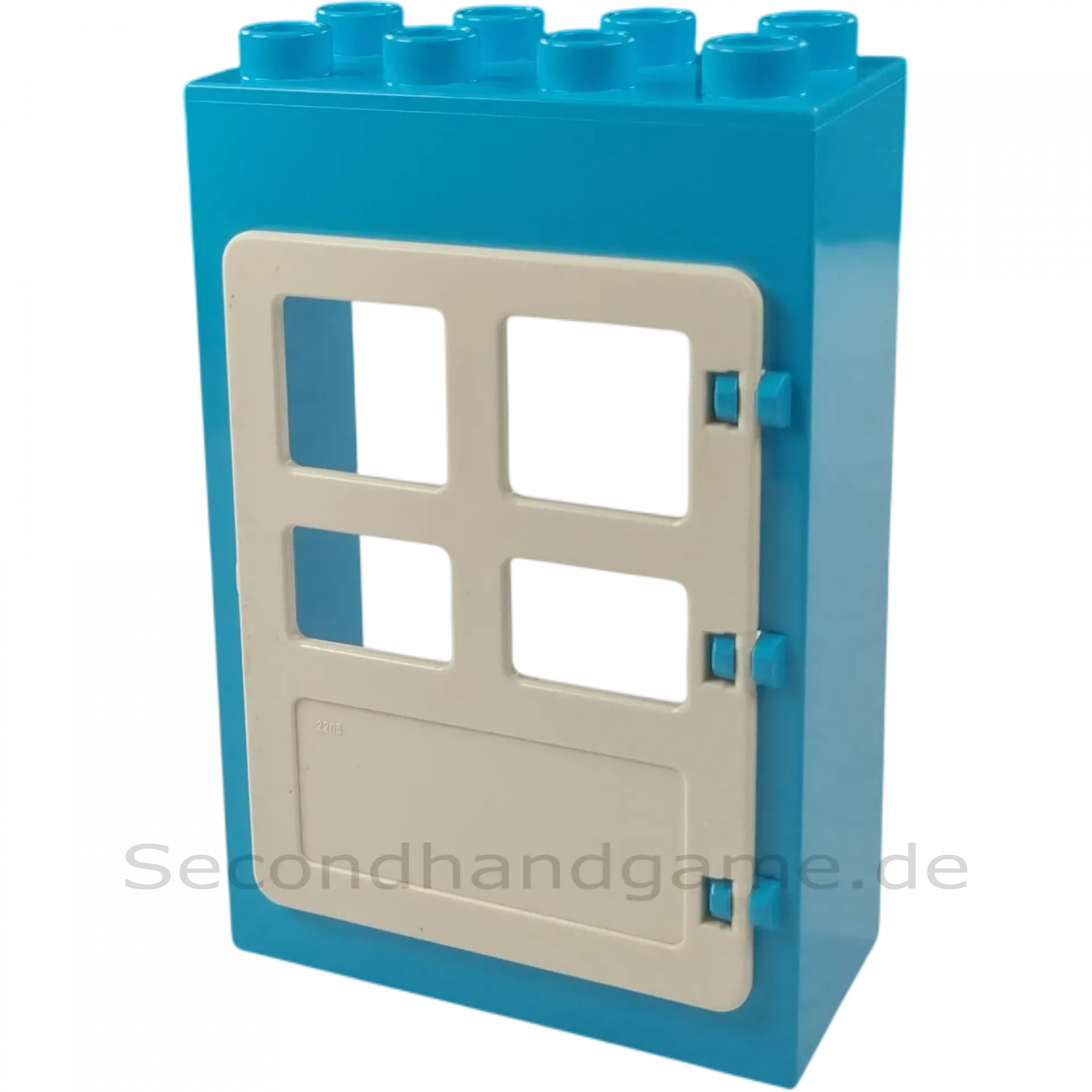 Lego Duplo 2x4 Hauswand mit Tür Azur Weiß