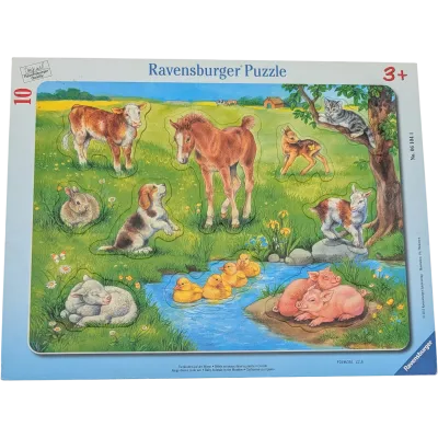 Ravensburger Rahmenpuzzle 061044 Tierkinder auf der Wiese 10 Teile