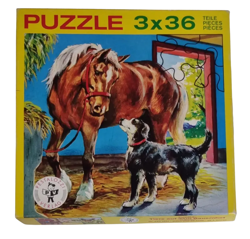 Pestalozzi-Verlag 3 Legespiel Puzzle 3 x 36 Teile Tiere auf dem Bauernhof 6251501
