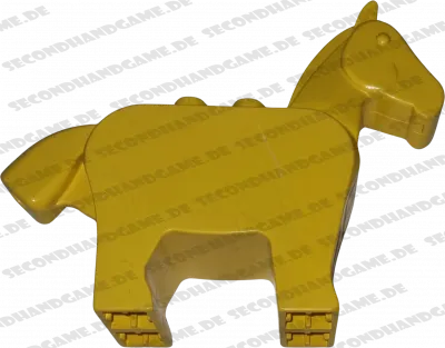Lego Duplo Pferd Gelb mit Pferd mit beweglichem Kopf und Schwanz