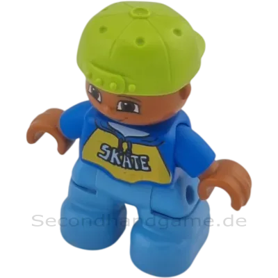 Lego Duplo Kind Junge Skater dunkle Hautfarbe Cape Hellgrün