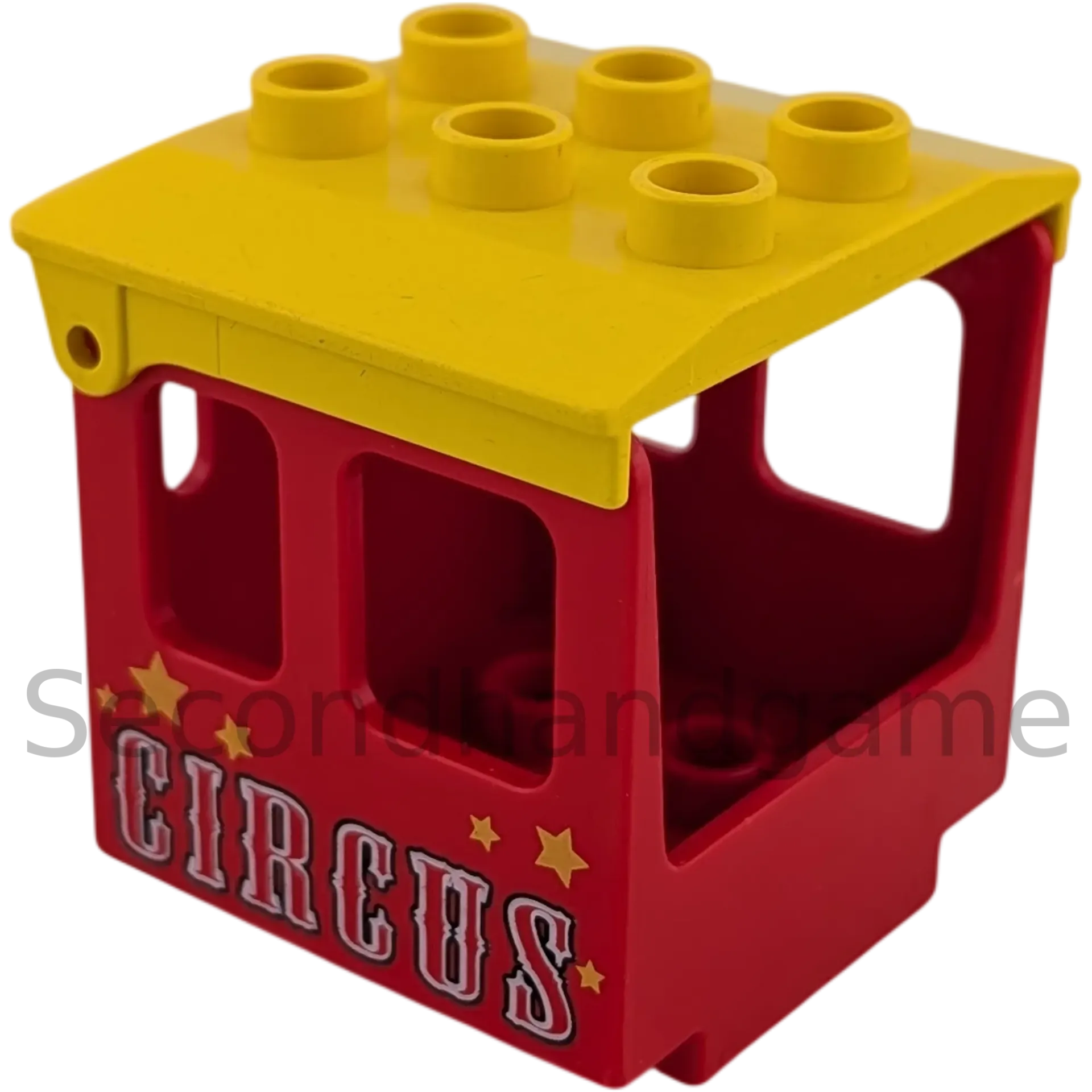 Lego Duplo 4544 Aufsatz Rot Kabine Führerhaus mit Aufschrift Circus und gelbem Dach