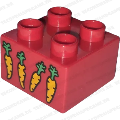 Lego Duplo 2x2 Stein Rot Möhren Mohrrüben Karotten Hasenfutter 3437