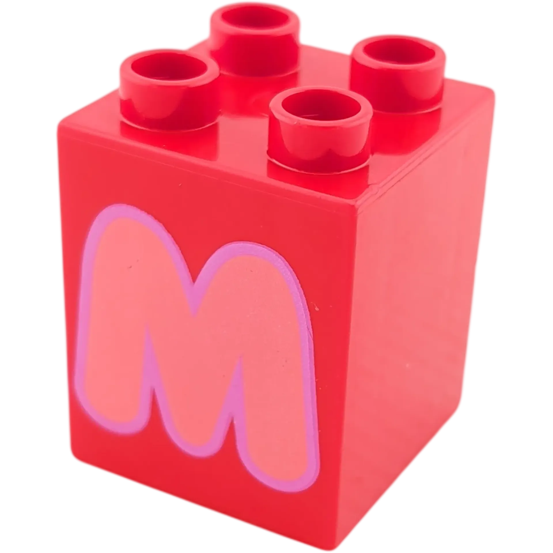 Lego Duplo 2x2x2 Stein Rot Buchstabe M Knallpink