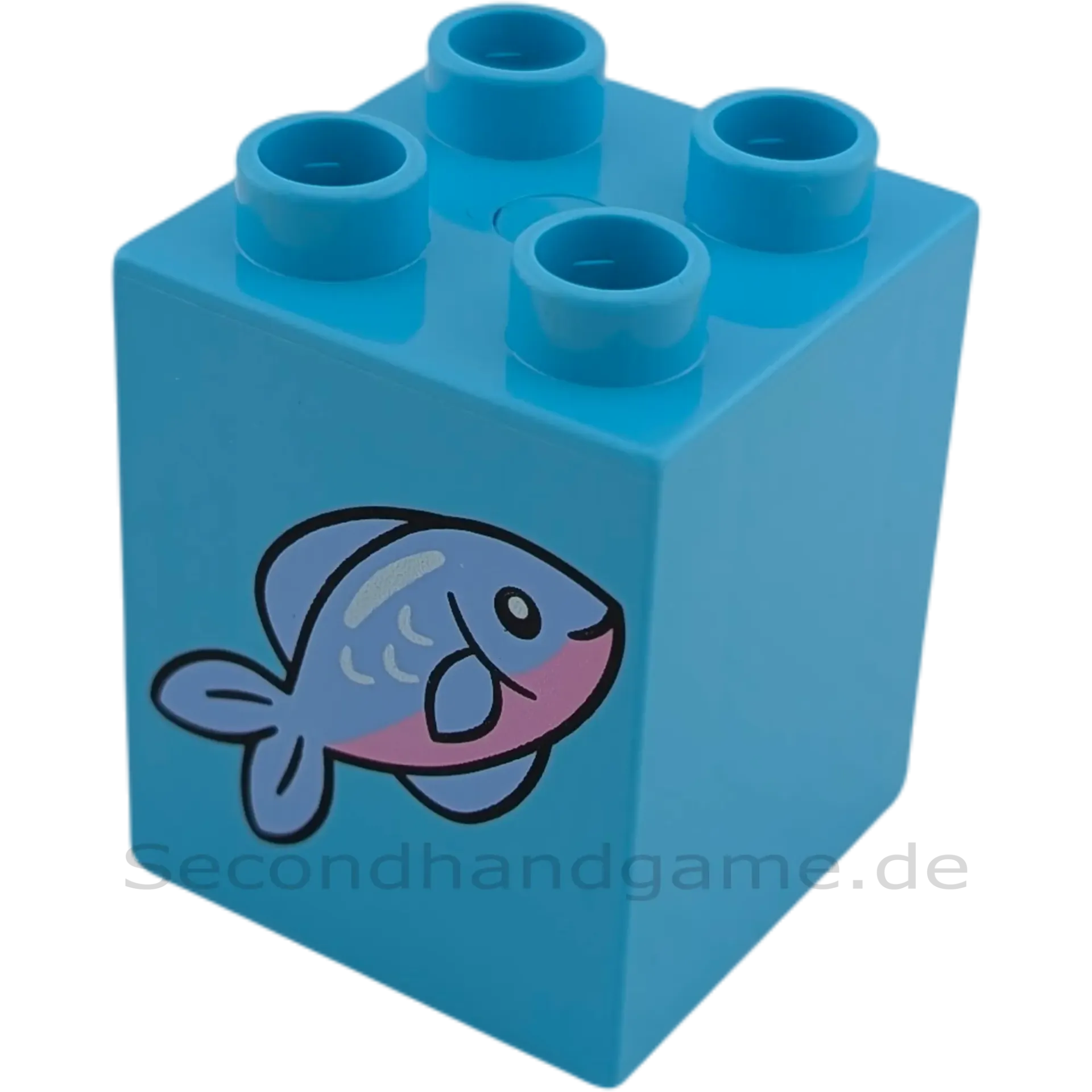 Lego Duplo 2x2x2 Doppelstein Hellblau Fisch