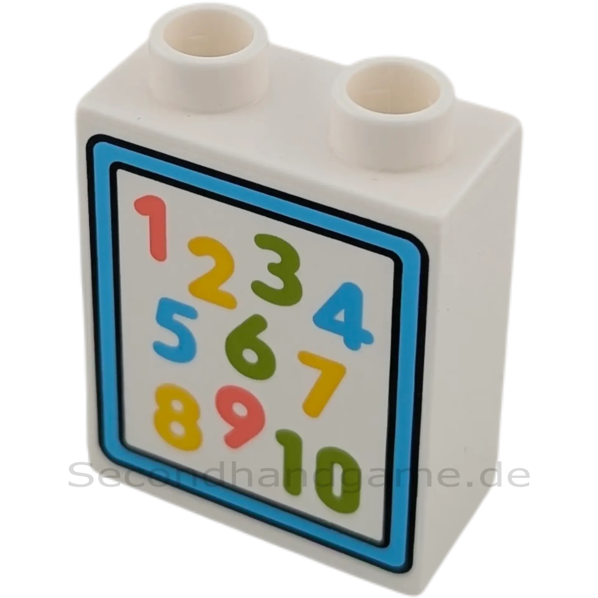 Lego Duplo 4066 Stein 1x2x2 Weiß mit Zahlen 1-10