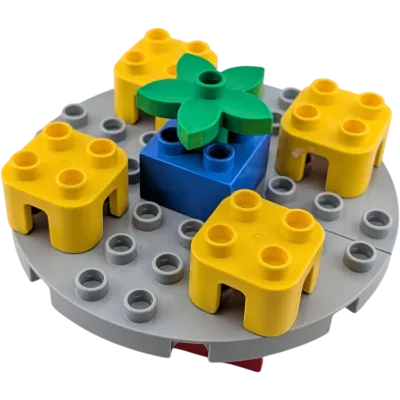 Lego Duplo Karussell Grau mit gelben Sitzen drehbar! 