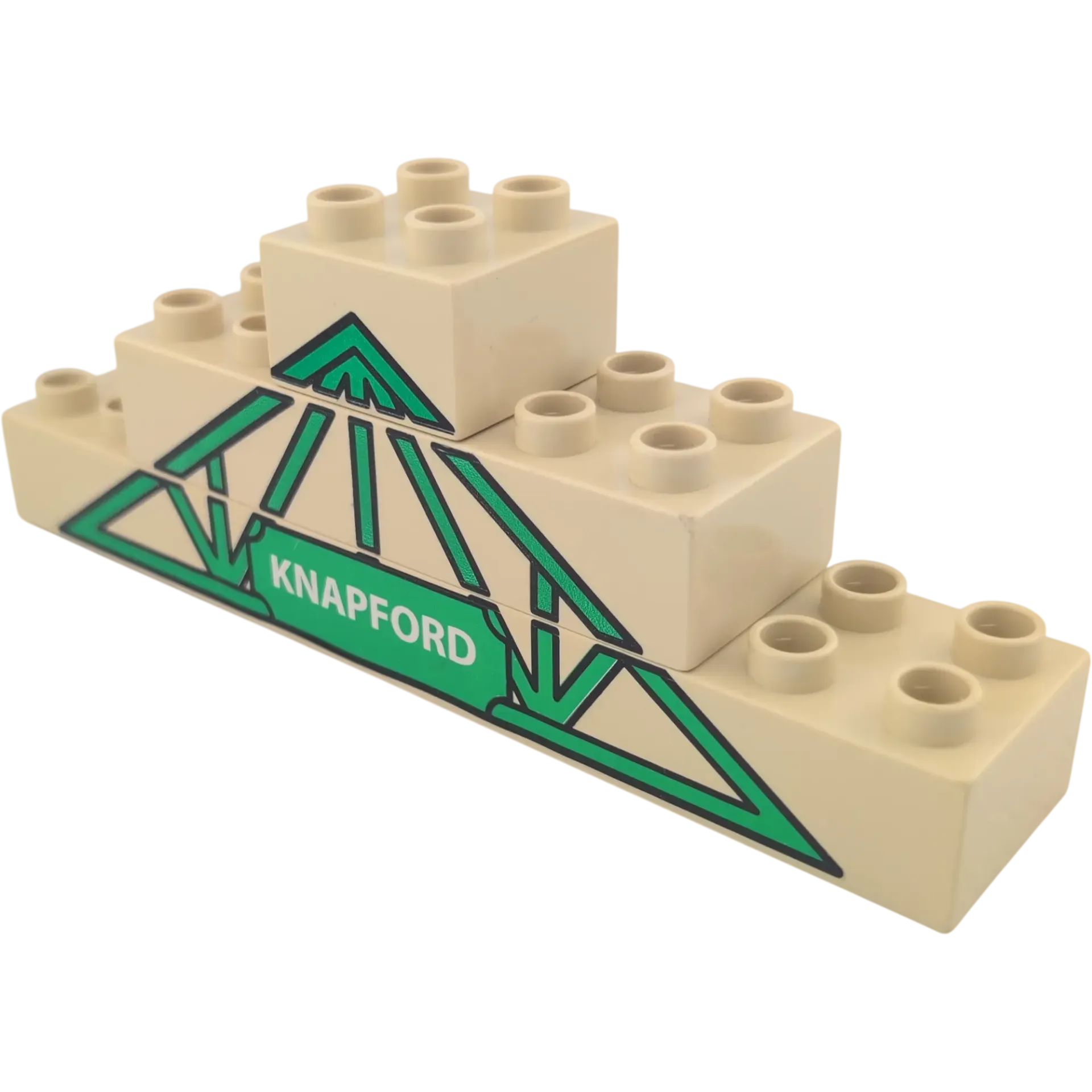 Lego Duplo 2x Bausteine 2x2, 2x6, 2x10 Beige Grüne Linien Knapford Bambus
