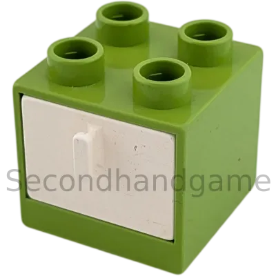 Lego Duplo 4890 Regal Schrank Hellgrün Lime mit Schublade Weiß