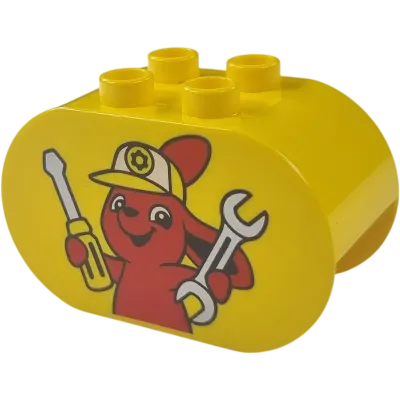 Lego Duplo Stein 2x4x2 Gelb Hase mit Werkzeug 6448