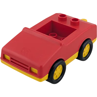 Lego Duplo Auto Rot Räder Schwarz Gelb