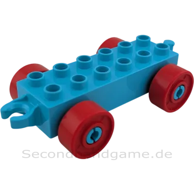 Lego Duplo Eisenbahn Anhänger Hellblau Rot