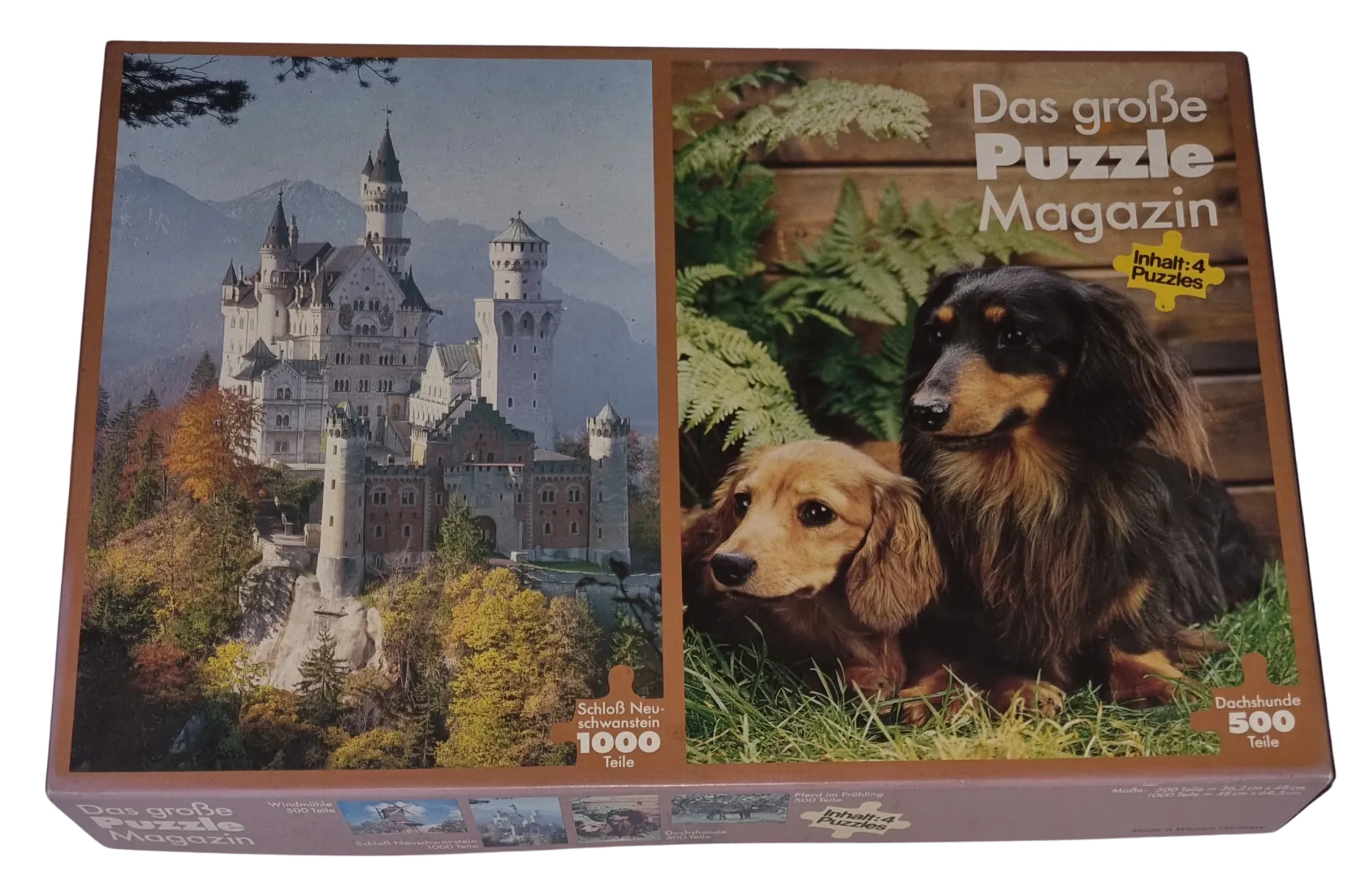 Das große Puzzle-Magazin 3 x 500 Teile 1000 Teile Windmühle, Schloß Neuschwanstein