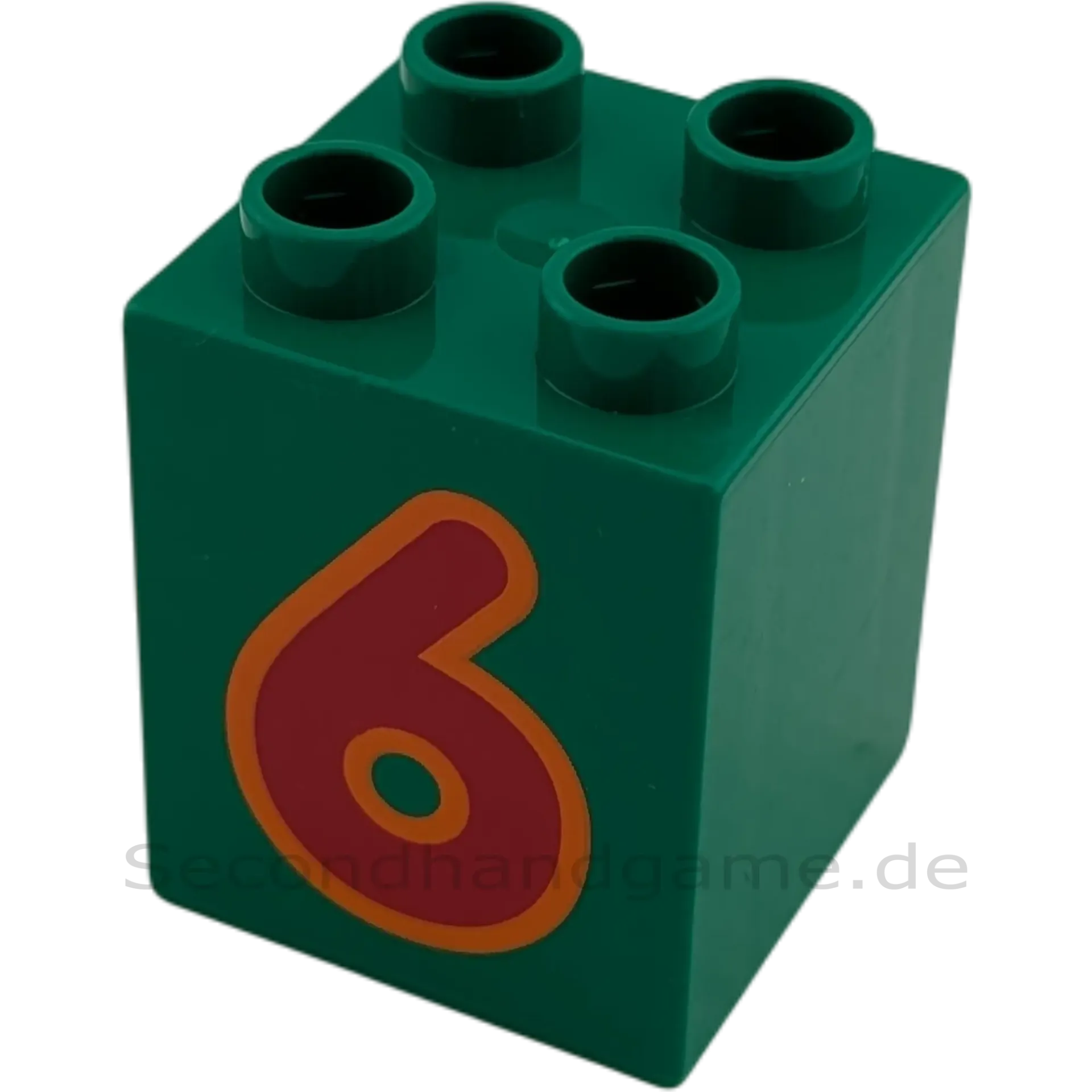 Lego Duplo 2x2x2 Stein Grün Zahl Sechs