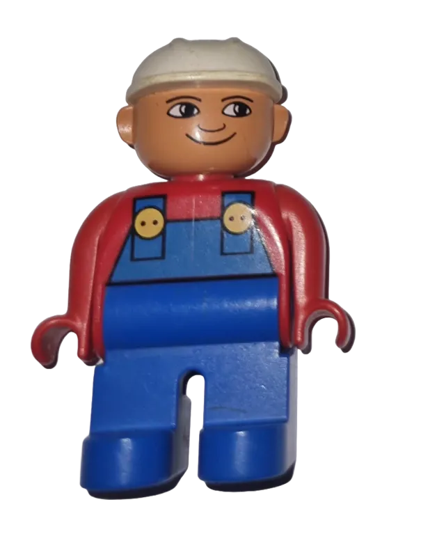 Lego Duplo Figur Mann 47394 Latzhose und weiße Kappe
