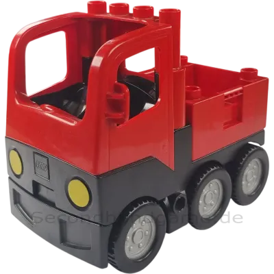 Lego Duplo Lastwagen mit Container Rot Schwarz