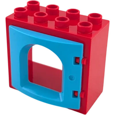 Lego Duplo 2332 Fenster 2x4 Rot mit Rundbogen Azur
