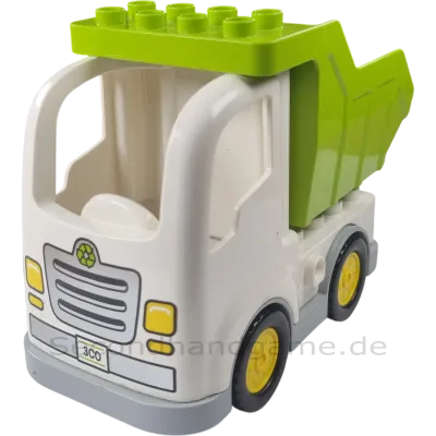 Lego Duplo Lastwagen mit Container Weiß Grau Lime