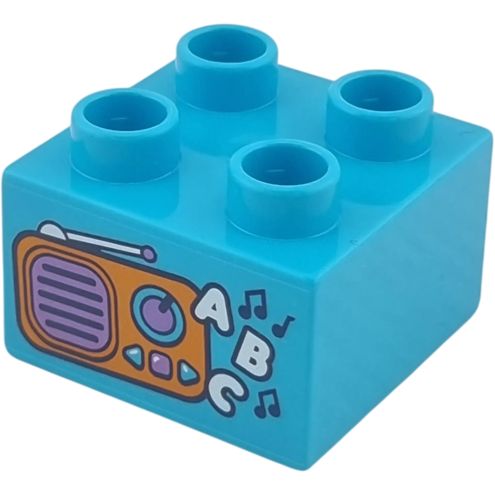 Lego Duplo 2x2 Stein Azur Radio Orange 3437