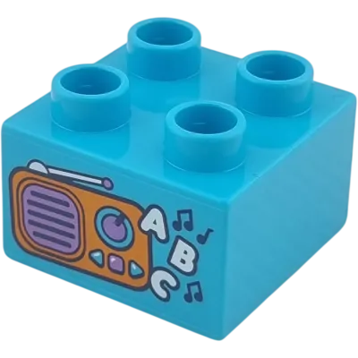 Lego Duplo 2x2 Stein Azur Radio Orange 3437