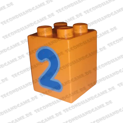 Lego Duplo 2x2x2 Stein Orange Zahl Zwei