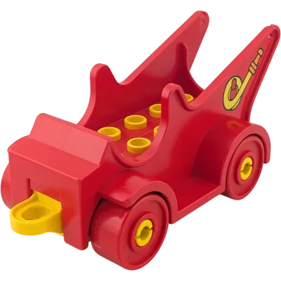 Lego Duplo Auto Rot Feuerwehrauto 4251 mit Rot Gelben Reifen