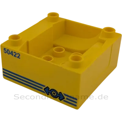 Lego Duplo Zug-Waggon / Abteil-Basis 4x4 – Gelb mit '50422' Deko