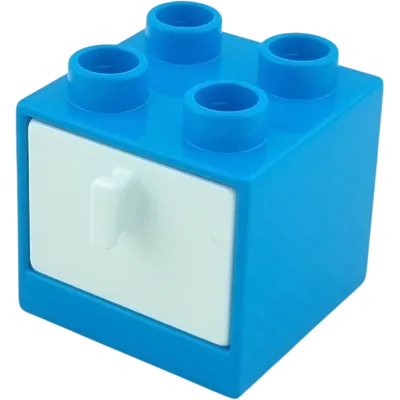 Lego Duplo 4890 Regal Schrank Mittelblau mit mintfarbener Schublade