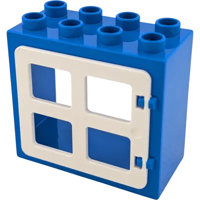 Lego Duplo 61649 Fensterrahmen Dunkelblau mit vier kleinen Fenster Weiß 2x4