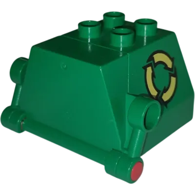 Lego Duplo 2247 Grüner Müllcontainer Recycling Anhänger Aufsatz