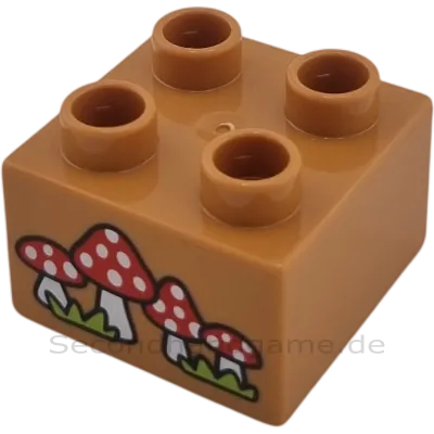 Lego Duplo 2x2 Stein Hellbraun Fliegenpilze 3437