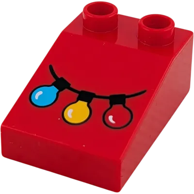 Lego Duplo 35114 Schrägstein Dachstein 3x2 Rot mit Lampion Lichterkette