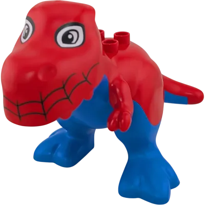 Lego Duplo Dinosaurier 31X5 Rot Blau mit beweglichem Maul Spinnennetz Spiderman Dino